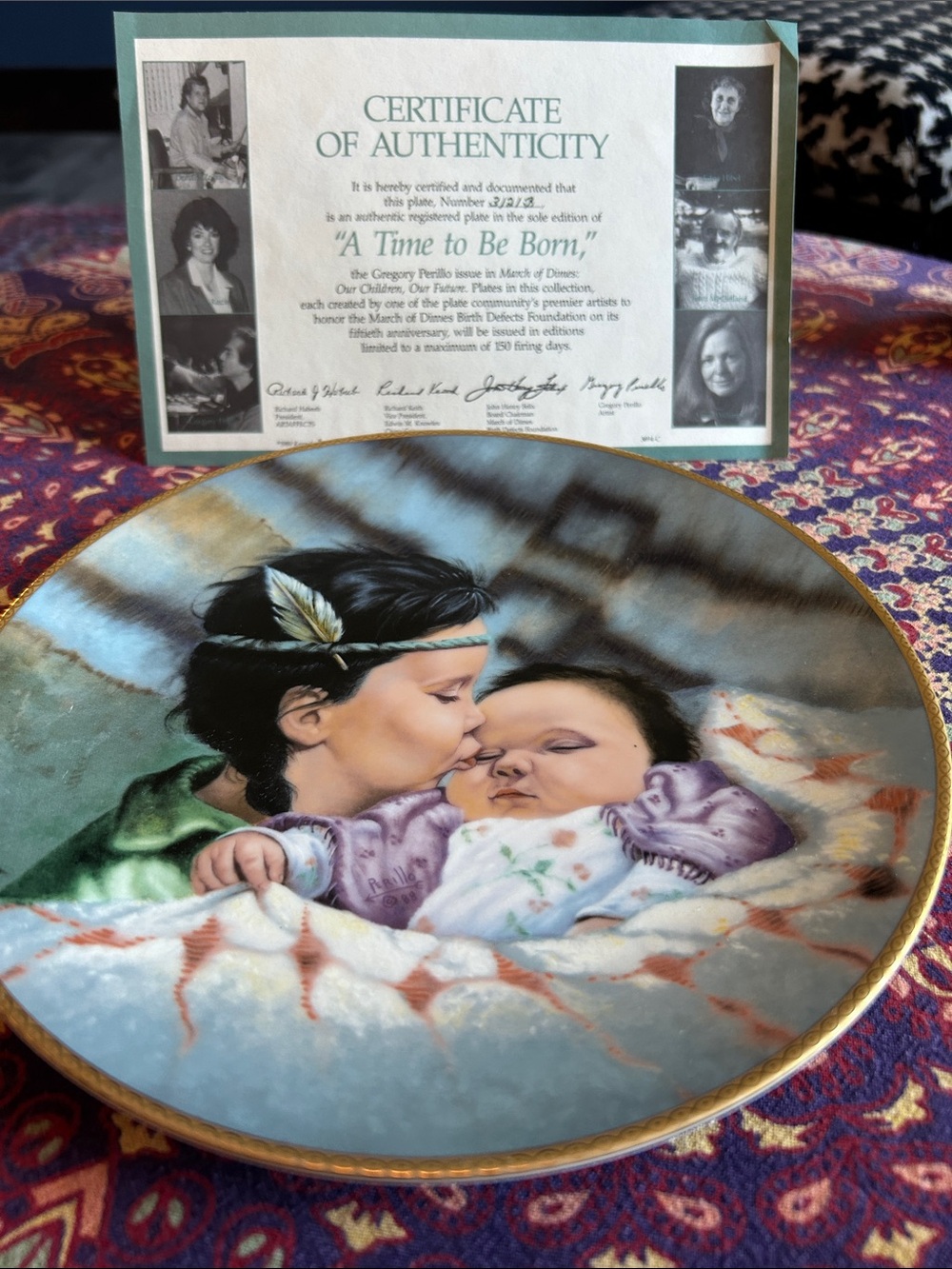 A Time to Be Born Decorative Plate -Gregory perilla issue 1989 plate 3121B